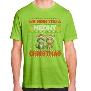 Cat Xmas Ugly We Wish You A Meowy Cat Christmas Gift Adult ChromaSoft Performance T-Shirt