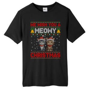 Cat Xmas Ugly We Wish You A Meowy Cat Christmas Gift Tall Fusion ChromaSoft Performance T-Shirt