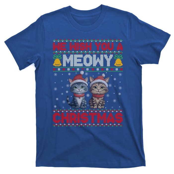 Cat Xmas Ugly We Wish You A Meowy Cat Christmas Gift T-Shirt