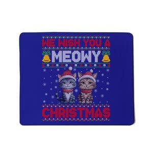 Cat Xmas Ugly We Wish You A Meowy Cat Christmas Gift Mousepad