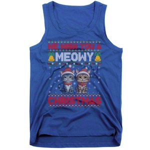 Cat Xmas Ugly We Wish You A Meowy Cat Christmas Gift Tank Top