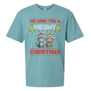 Cat Xmas Ugly We Wish You A Meowy Cat Christmas Gift Sueded Cloud Jersey T-Shirt