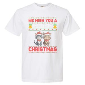 Cat Xmas Ugly We Wish You A Meowy Cat Christmas Gift Garment-Dyed Heavyweight T-Shirt