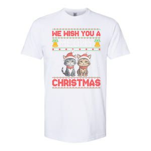 Cat Xmas Ugly We Wish You A Meowy Cat Christmas Gift Softstyle CVC T-Shirt