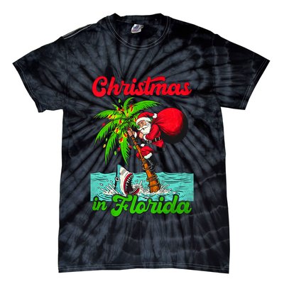 Christmas Xmas Vibes Florida Vacation Christmas In Florida Tie-Dye T-Shirt