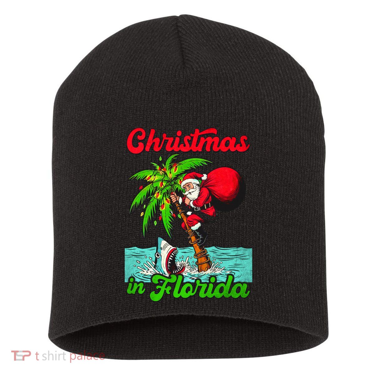 Christmas Xmas Vibes Florida Vacation Christmas In Florida Short Acrylic Beanie