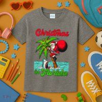 Christmas Xmas Vibes Florida Vacation Christmas In Florida Kids T-Shirt