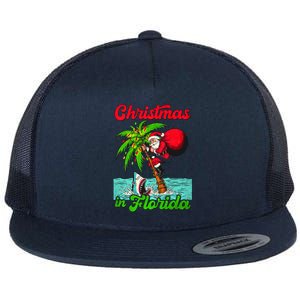 Christmas Xmas Vibes Florida Vacation Christmas In Florida Flat Bill Trucker Hat