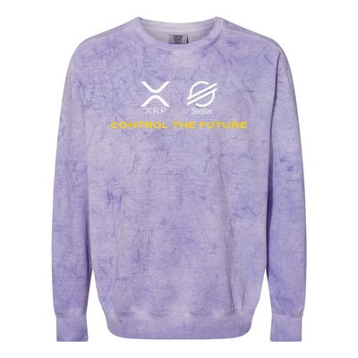 Cryptocurrency XRP XLM Coin Control The Future Colorblast Crewneck Sweatshirt