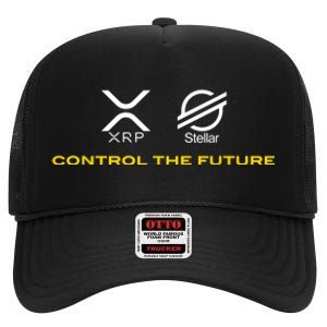 Cryptocurrency XRP XLM Coin Control The Future High Crown Mesh Back Trucker Hat