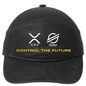 Cryptocurrency XRP XLM Coin Control The Future 7-Panel Snapback Hat