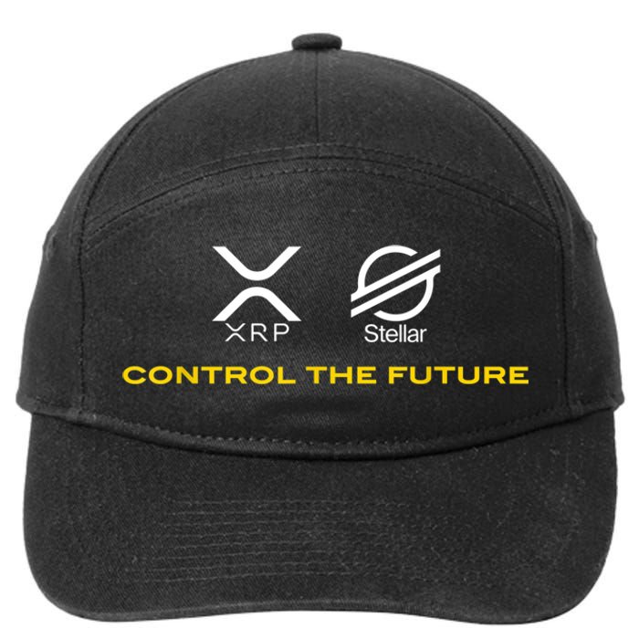 Cryptocurrency XRP XLM Coin Control The Future 7-Panel Snapback Hat