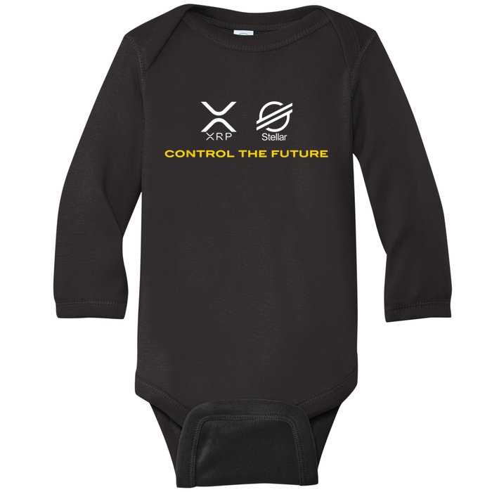 Cryptocurrency XRP XLM Coin Control The Future Baby Long Sleeve Bodysuit