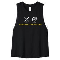 Cryptocurrency XRP XLM Coin Control The Future Women's Racerback Cropped Tank