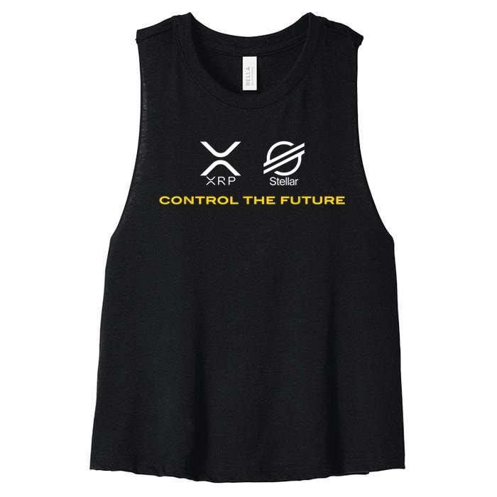 Cryptocurrency XRP XLM Coin Control The Future Women's Racerback Cropped Tank