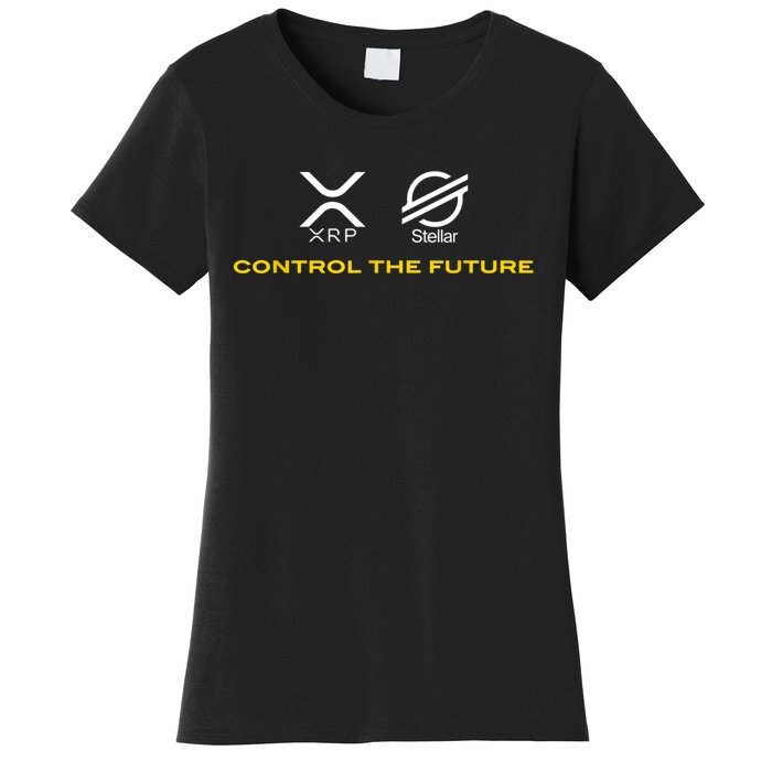 Cryptocurrency XRP XLM Coin Control The Future Women's T-Shirt