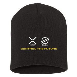 Cryptocurrency XRP XLM Coin Control The Future Short Acrylic Beanie