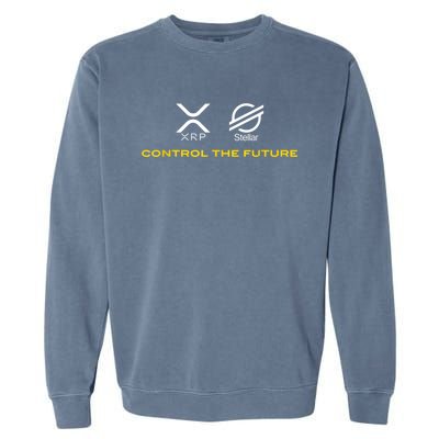 Cryptocurrency XRP XLM Coin Control The Future Garment-Dyed Sweatshirt