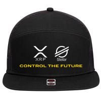 Cryptocurrency Xrp Xlm Coin Control The Future 7 Panel Mesh Trucker Snapback Hat