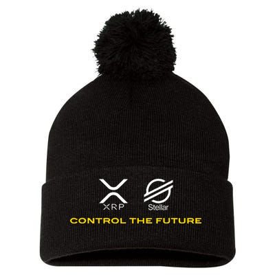Cryptocurrency Xrp Xlm Coin Control The Future Pom Pom 12in Knit Beanie