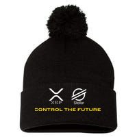Cryptocurrency Xrp Xlm Coin Control The Future Pom Pom 12in Knit Beanie