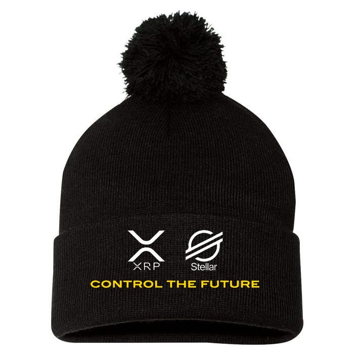 Cryptocurrency Xrp Xlm Coin Control The Future Pom Pom 12in Knit Beanie