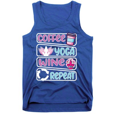 Coffee Yoga And Wine Repeat Yoga Meaningful Gift Tank Top