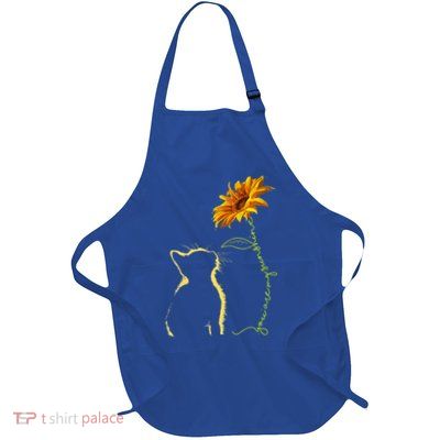 Cat You Are My Sunshine Sunflower Cats Lover Full-Length Apron With Pockets