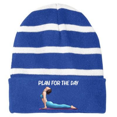 Cool Yoga Art Yogi Physical Exercise Therapy Gift Striped Beanie with Solid Band