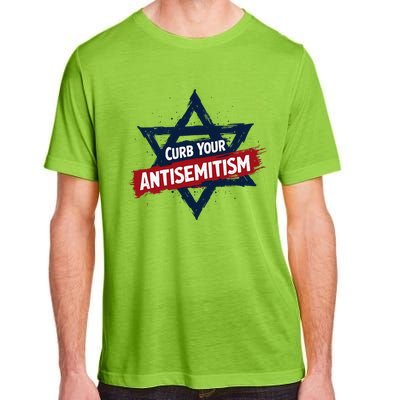 Curb Your Antisemitism Grunge Star Of David End Jew Hatred Adult ChromaSoft Performance T-Shirt