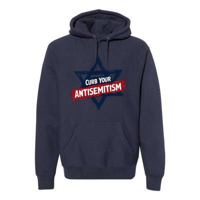 Curb Your Antisemitism Grunge Star Of David End Jew Hatred Premium Hoodie