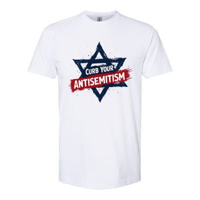 Curb Your Antisemitism Grunge Star Of David End Jew Hatred Softstyle CVC T-Shirt