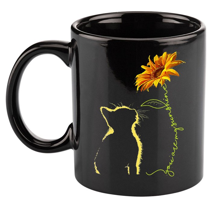Cat You Are My Sunshine Cats Tee Gifts 11oz C Handle Ceramic Mug