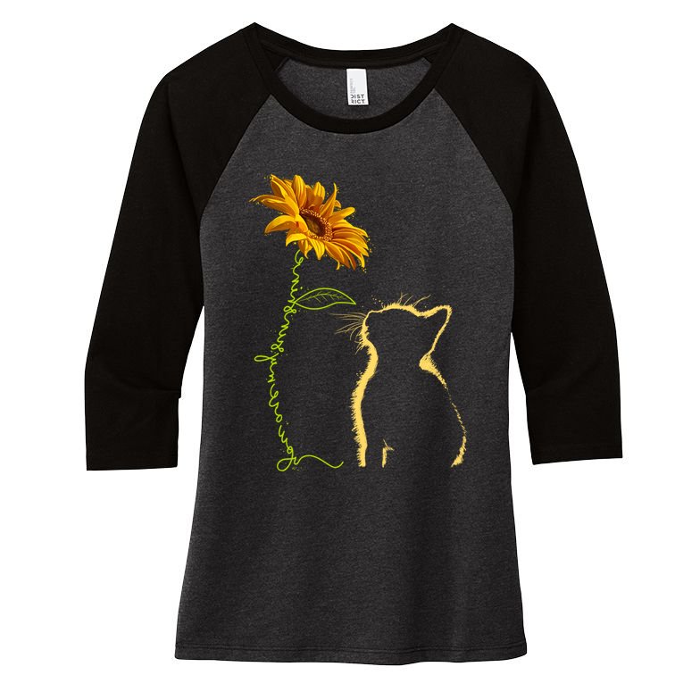 Cat You Are My Sunshine Funny Women's Tri-Blend 3/4-Sleeve Raglan Shirt