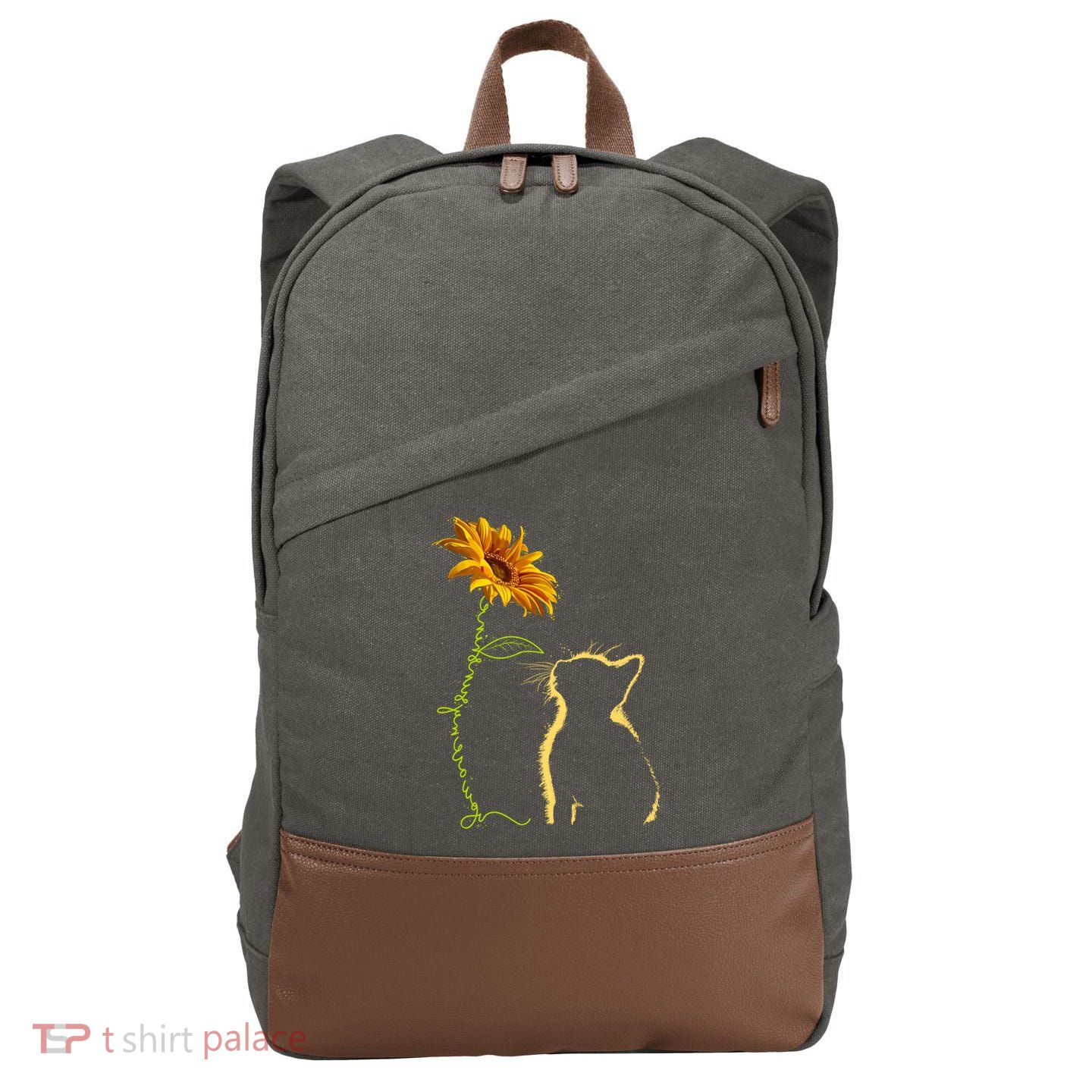Cat You Are My Sunshine Funny Cotton Canvas Backpack