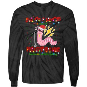 Christmas Youre A Worm With A Mustache Funny Merry Xmas Santa Claus Tie-Dye Long Sleeve Shirt