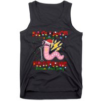 Christmas Youre A Worm With A Mustache Funny Merry Xmas Santa Claus Tank Top