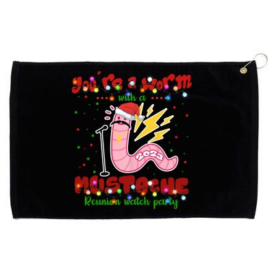 Christmas Youre A Worm With A Mustache Funny Merry Xmas Santa Claus Grommeted Golf Towel