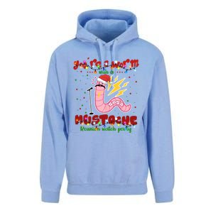 Christmas Youre A Worm With A Mustache Funny Merry Xmas Santa Claus Unisex Surf Hoodie