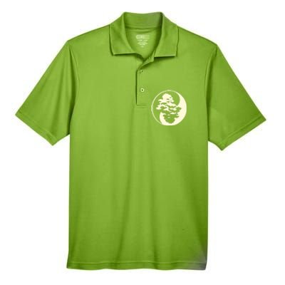 Cool Yin And Yang Circle With Trees Forest Harmony Yin Yang Gift Men's Origin Performance Piqué Polo