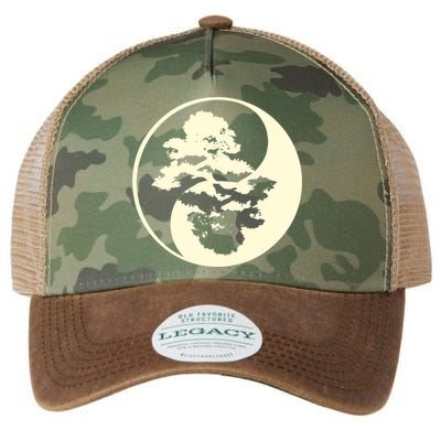 Cool Yin And Yang Circle With Trees Forest Harmony Yin Yang Gift Legacy Tie Dye Trucker Hat
