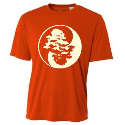 Cool Yin And Yang Circle With Trees Forest Harmony Yin Yang Gift Cooling Performance Crew T-Shirt