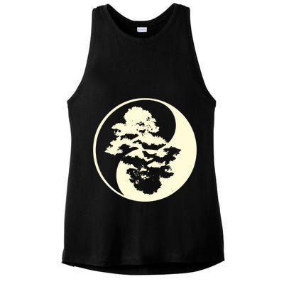 Cool Yin And Yang Circle With Trees Forest Harmony Yin Yang Gift Ladies PosiCharge Tri-Blend Wicking Tank