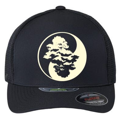 Cool Yin And Yang Circle With Trees Forest Harmony Yin Yang Gift Flexfit Unipanel Trucker Cap