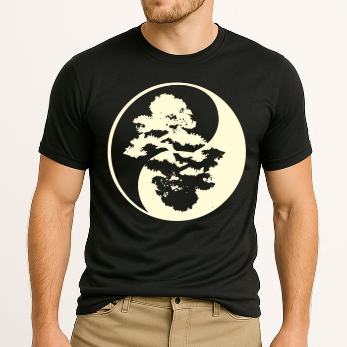 Cool Yin And Yang Circle With Trees Forest Harmony Yin Yang Gift Performance Shirt