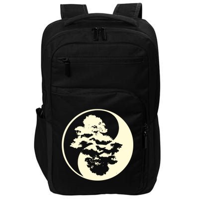 Cool Yin And Yang Circle With Trees Forest Harmony Yin Yang Gift Impact Tech Backpack