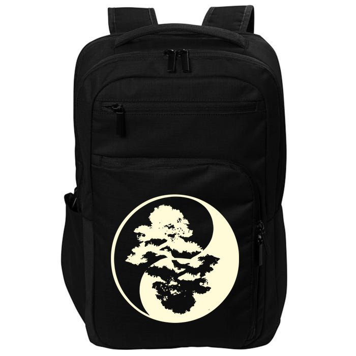 Cool Yin And Yang Circle With Trees Forest Harmony Yin Yang Gift Impact Tech Backpack