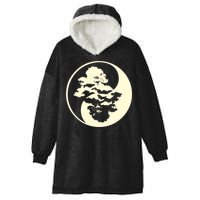 Cool Yin And Yang Circle With Trees Forest Harmony Yin Yang Gift Hooded Wearable Blanket