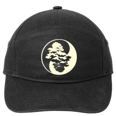 Cool Yin And Yang Circle With Trees Forest Harmony Yin Yang Gift 7-Panel Snapback Hat