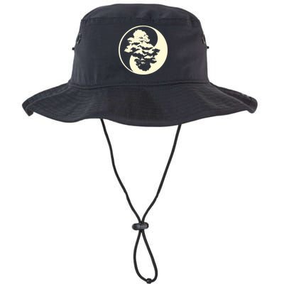 Cool Yin And Yang Circle With Trees Forest Harmony Yin Yang Gift Bucket Hat